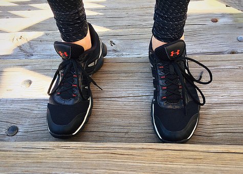 wearing black shoes